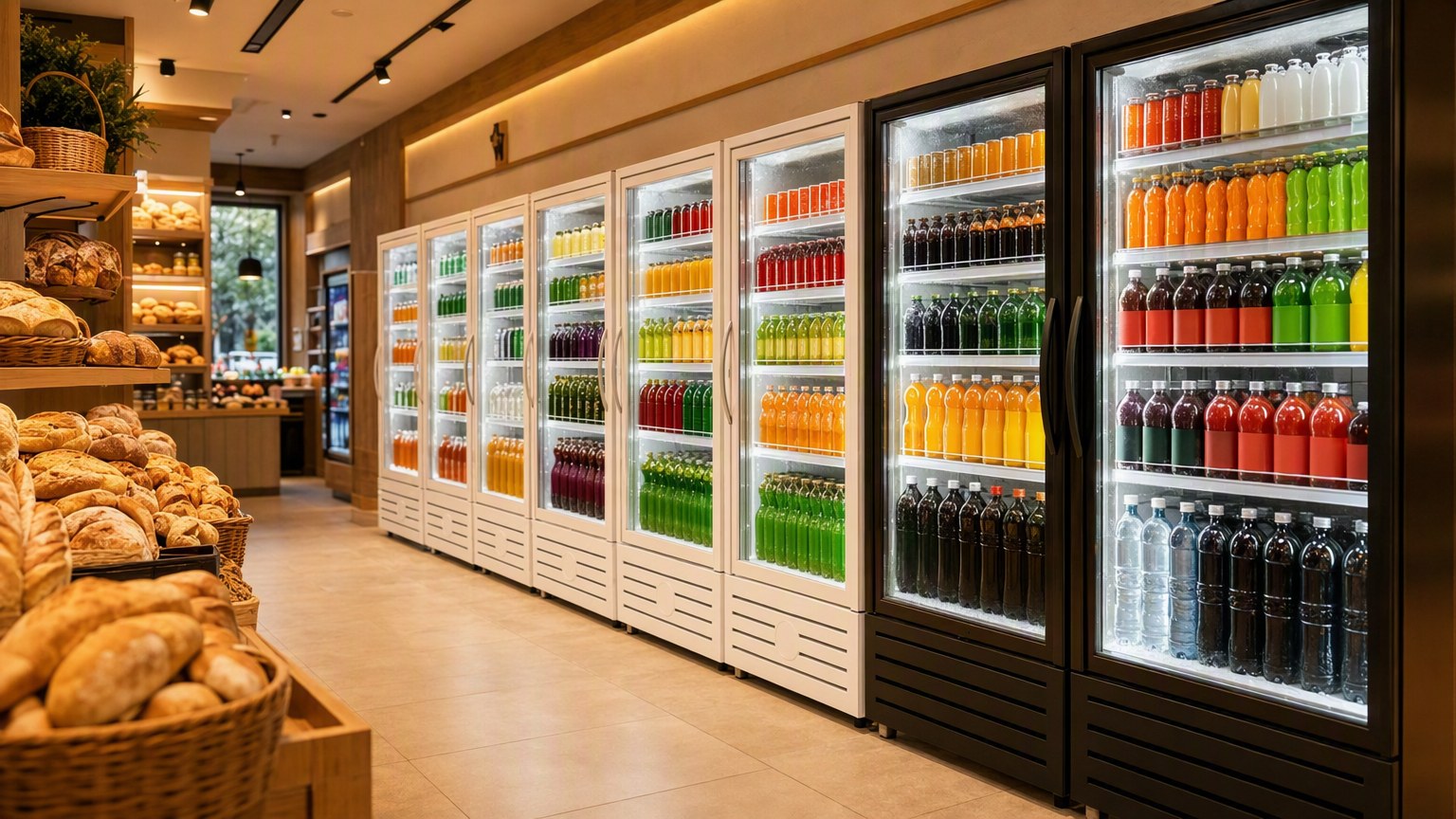 Cervejeiras e expositores refrigerados com porta de vidro